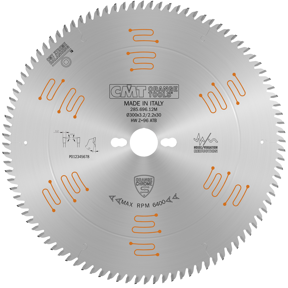 Industrial low noise and chromed saw blades